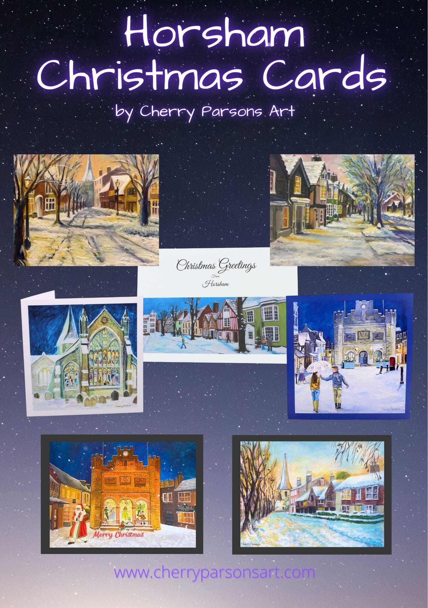 Horsham Christmas Card Pack of 7 Cards