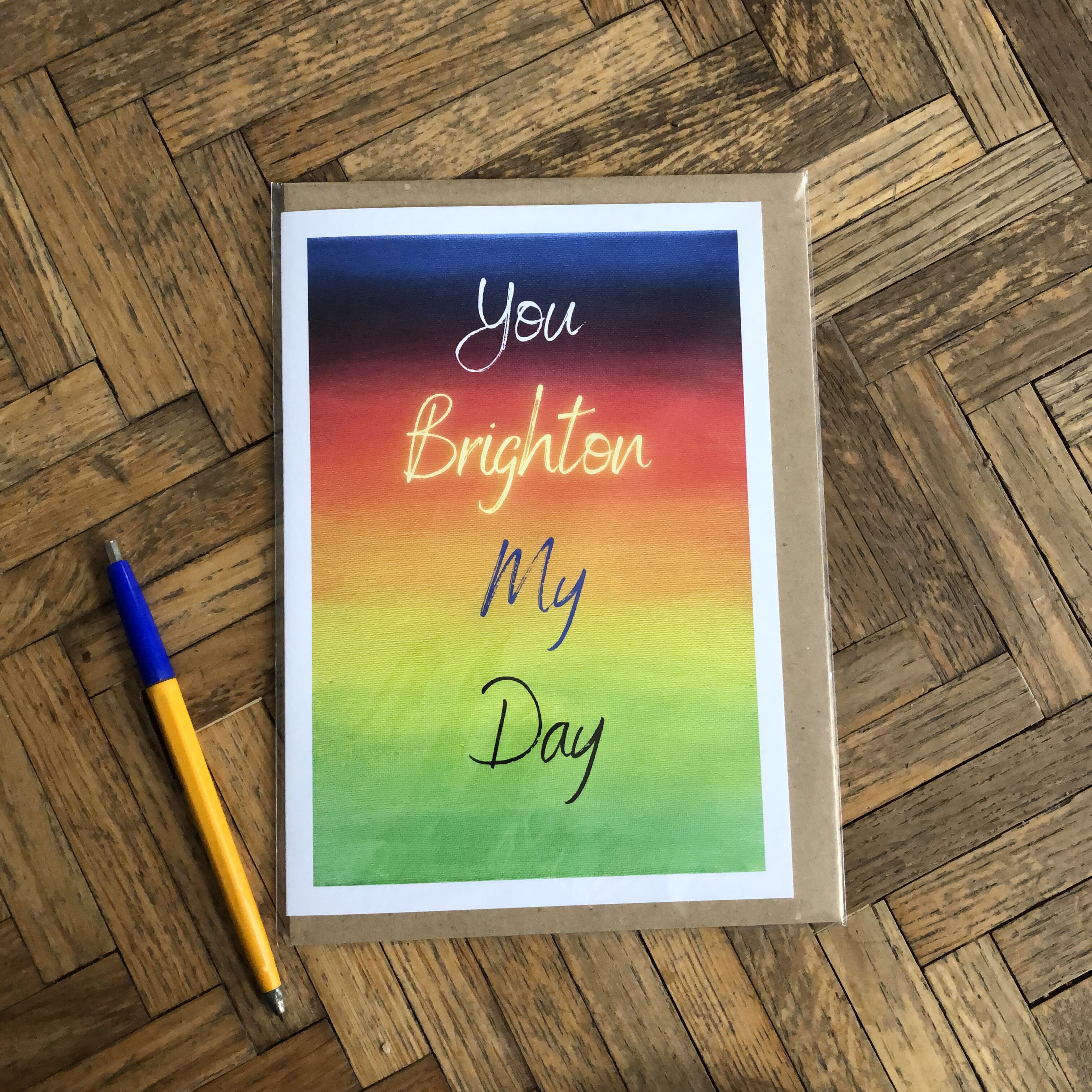 Rainbow Seagull Card - You Brighton My Day