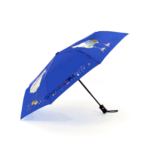 Blue Seagull Compact Umbrella - 4 Panel Design