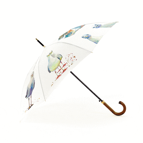 White Seagull Cane Umbrella - 8 panels