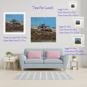 Tractor in field- Art Print in Square Frame 