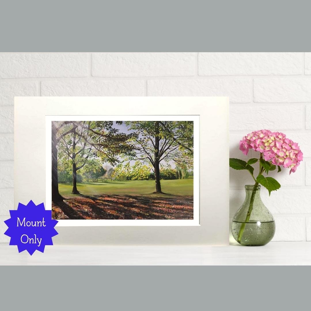 Rural Landscape In Park Under Trees- Art Print in Mount - 