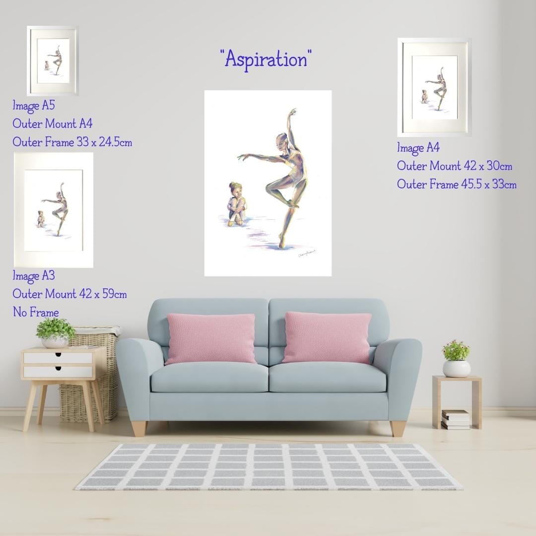 Ballerina Dancing - Art Print in Mount - 