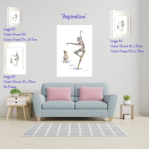 Ballerina Dancing - Art Print in Mount - 