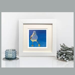 Seagull Art Print in Square Frame 