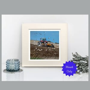 Tractor in field -  Art Print in Square Mount 