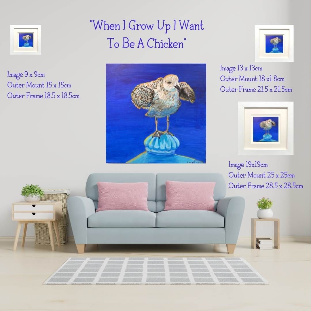 Seagull Art Print in Square Mount - 