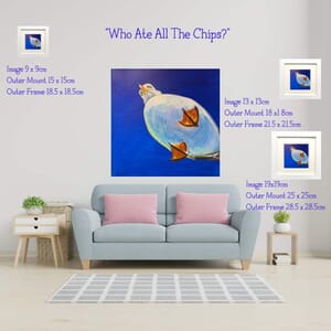 Seagull Art Print in Square Mount - 