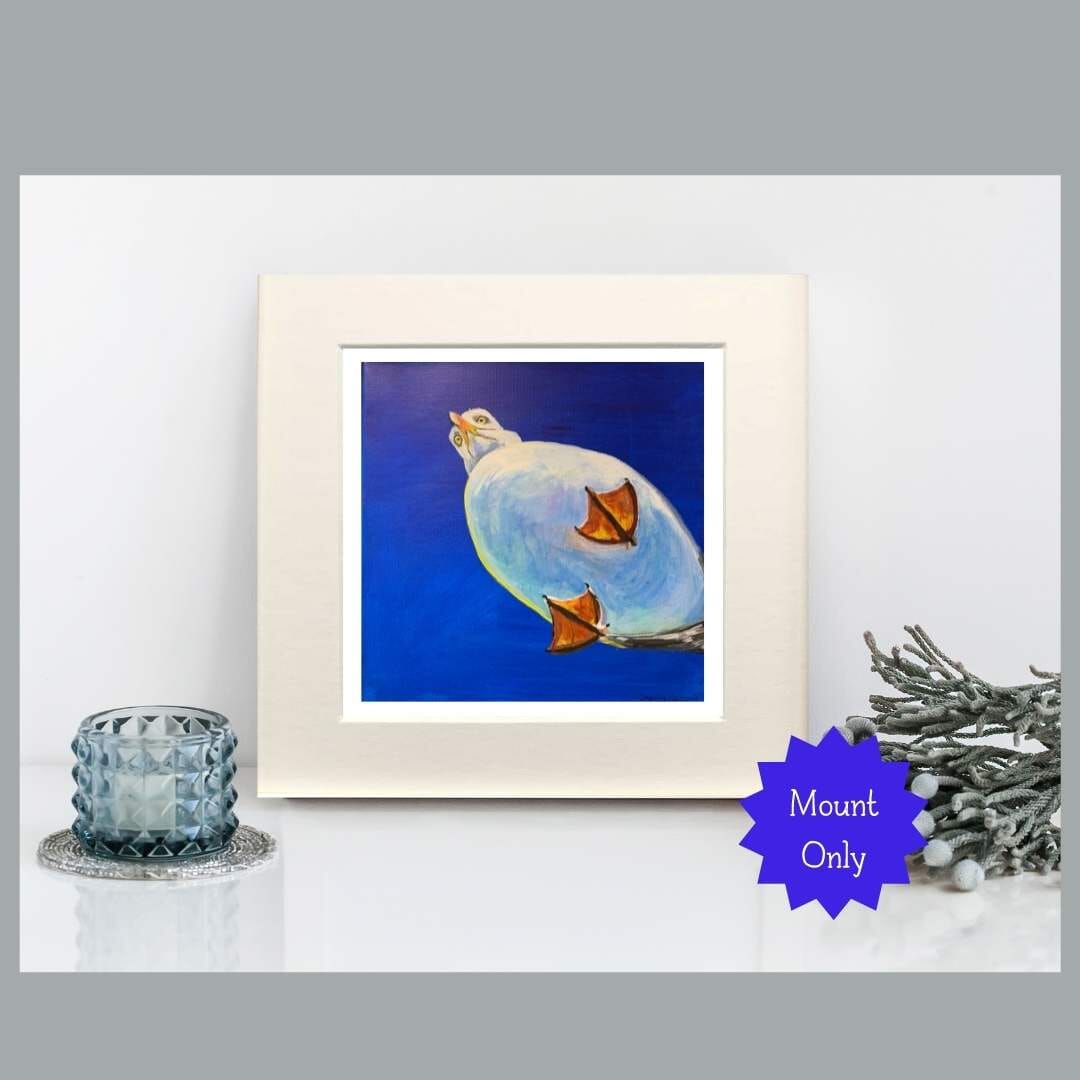 Seagull Art Print in Square Mount - 