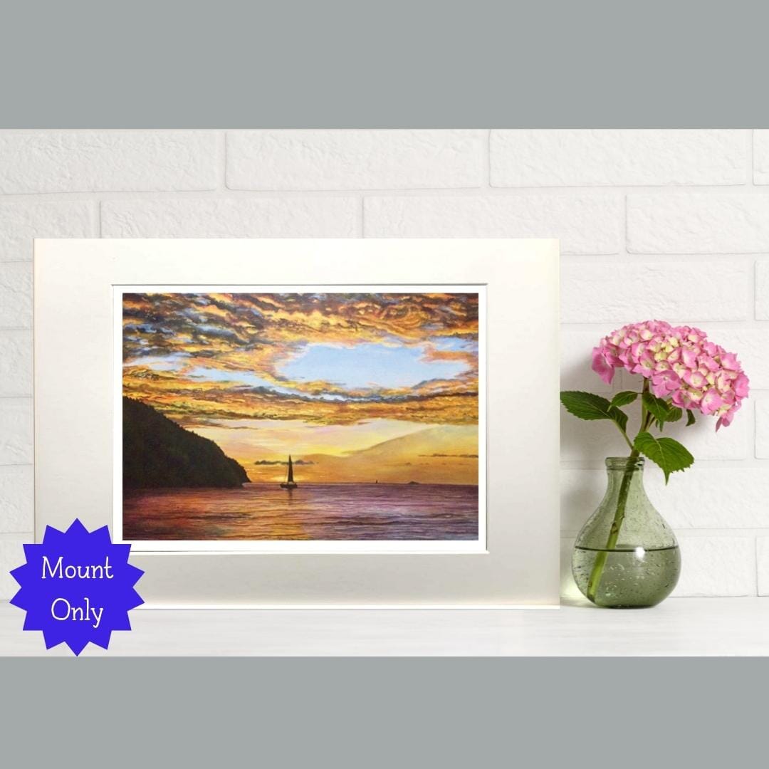 Sunset at Sea- Art Print in Mount - 