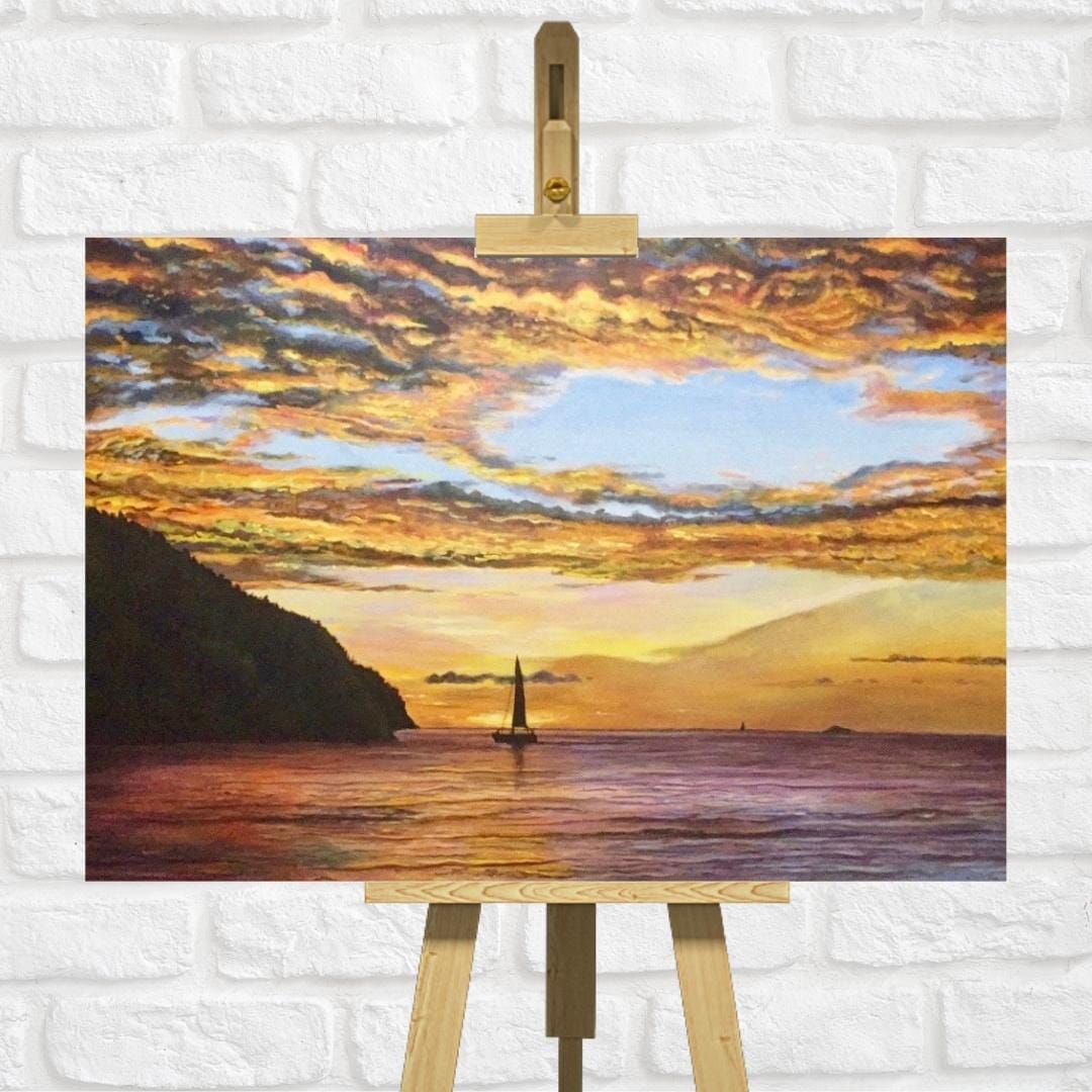 Sunset at Sea- Art Print in Mount - 