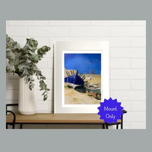 Boats on the beach - Art Print in Mount - 