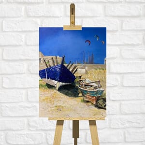 Boats on the beach - Art Print in Mount - 