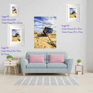 Boat on Jersey beach - Art Print in Frame - 