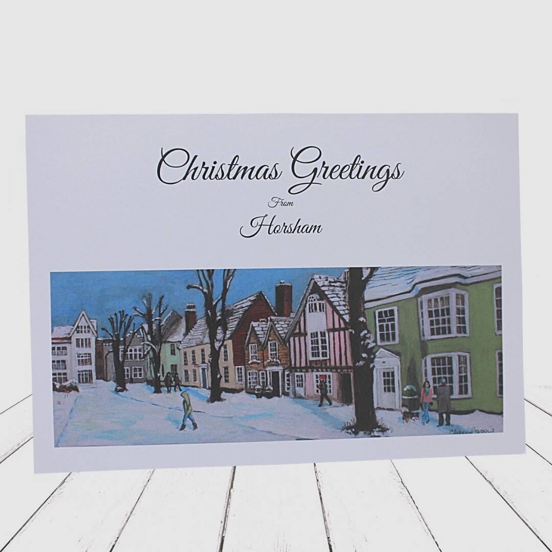 “Wintry Walks” in Horsham Causeway Christmas greeting card