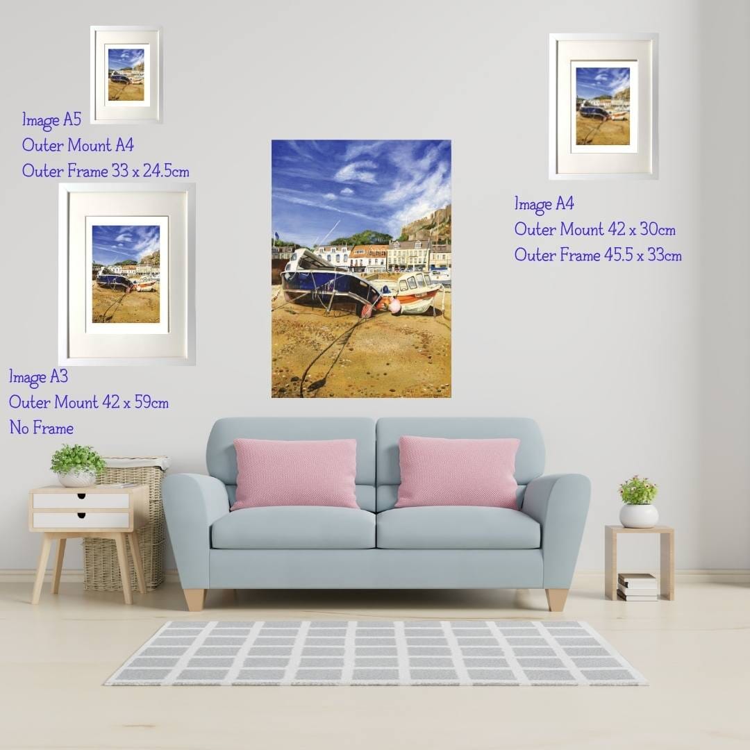 Boat on Jersey beach - Art Print in Mount - 
