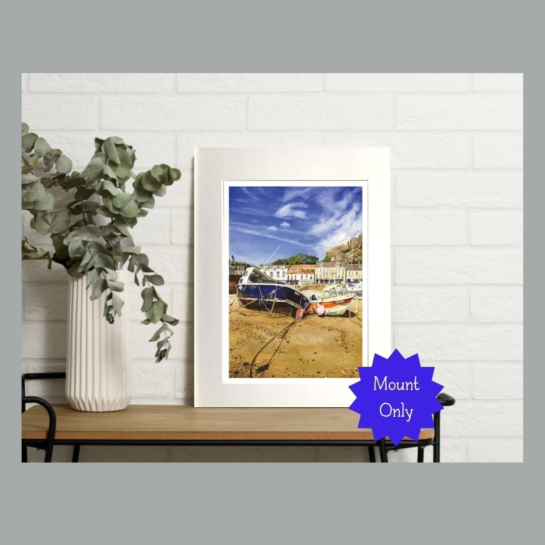 Boat on Jersey beach - Art Print in Mount - 