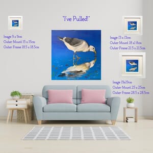 Seagull Art Print in Square Frame - valentine gift- 