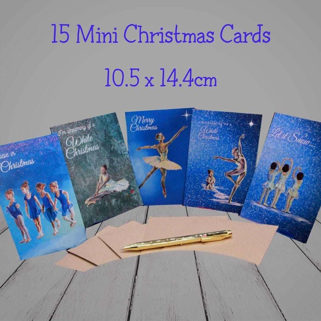 Dancer Christmas Card Collection of 15 Mini Cards