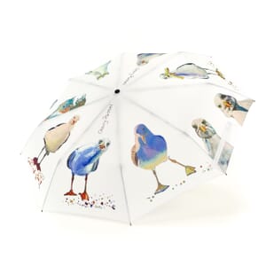 White Seagull Compact Umbrella - 8 Panel Design