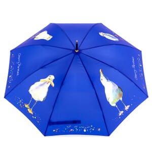 Blue Seagull Cane Umbrella - 4 alternating panels