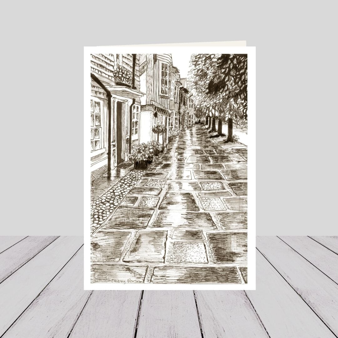 “Causeway Pen and Ink” in Horsham- greeting card