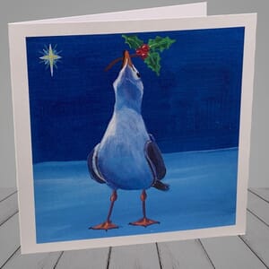 Greeting Card -  Seagulls in snow -