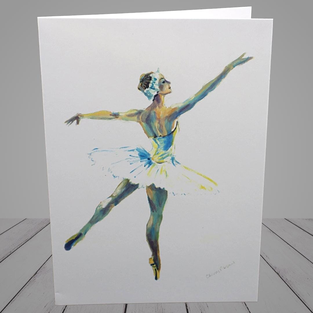 Ballet Greeting Card – prima ballerina “Swan Lake”