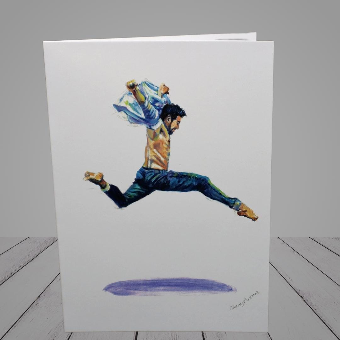 Ballet Greeting Card – male ballet dancer-“Leap of Faith”