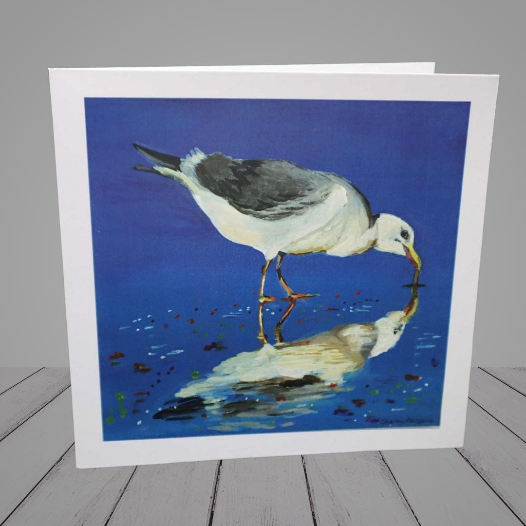 Greeting Card – Seagull-coastal art- “I’ve Pulled”
