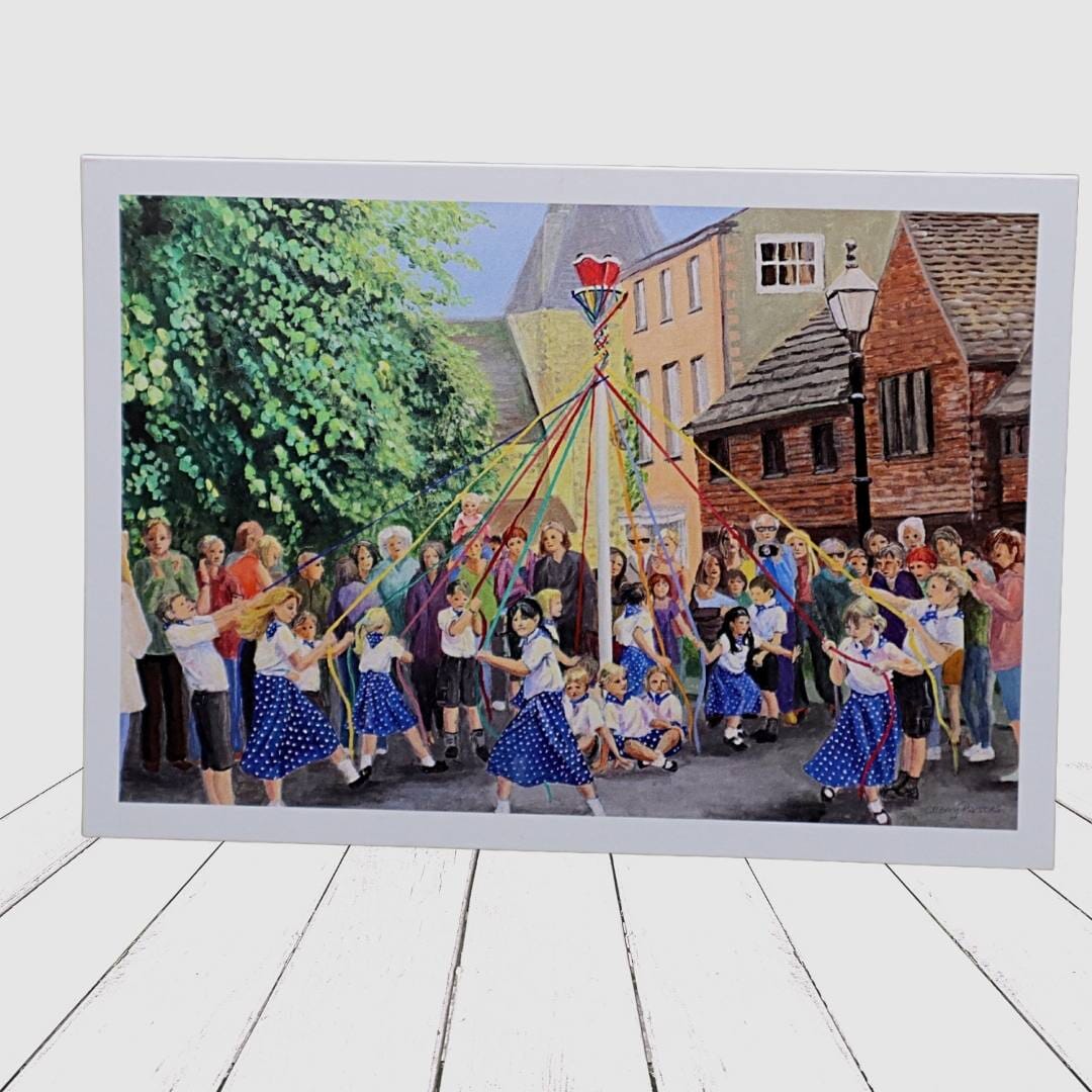 “Maypole” country dancing in Horsham- greeting card