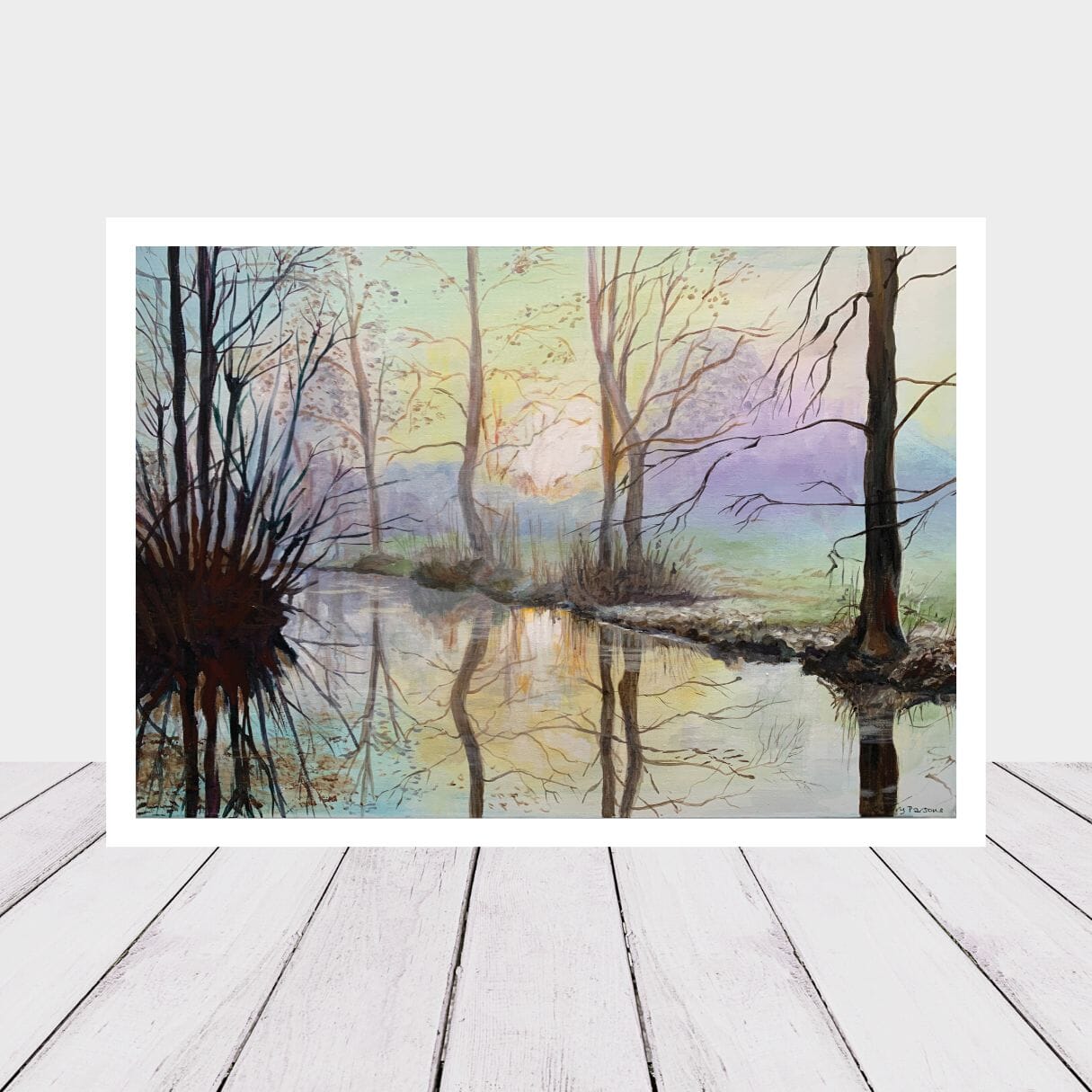 “River Arun” misty water- greeting card