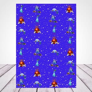 Wrapping Paper -blue seagull Christmas design