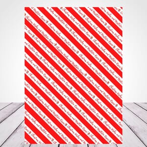 Christmas Wrapping Paper Red Robin Candy Stripe