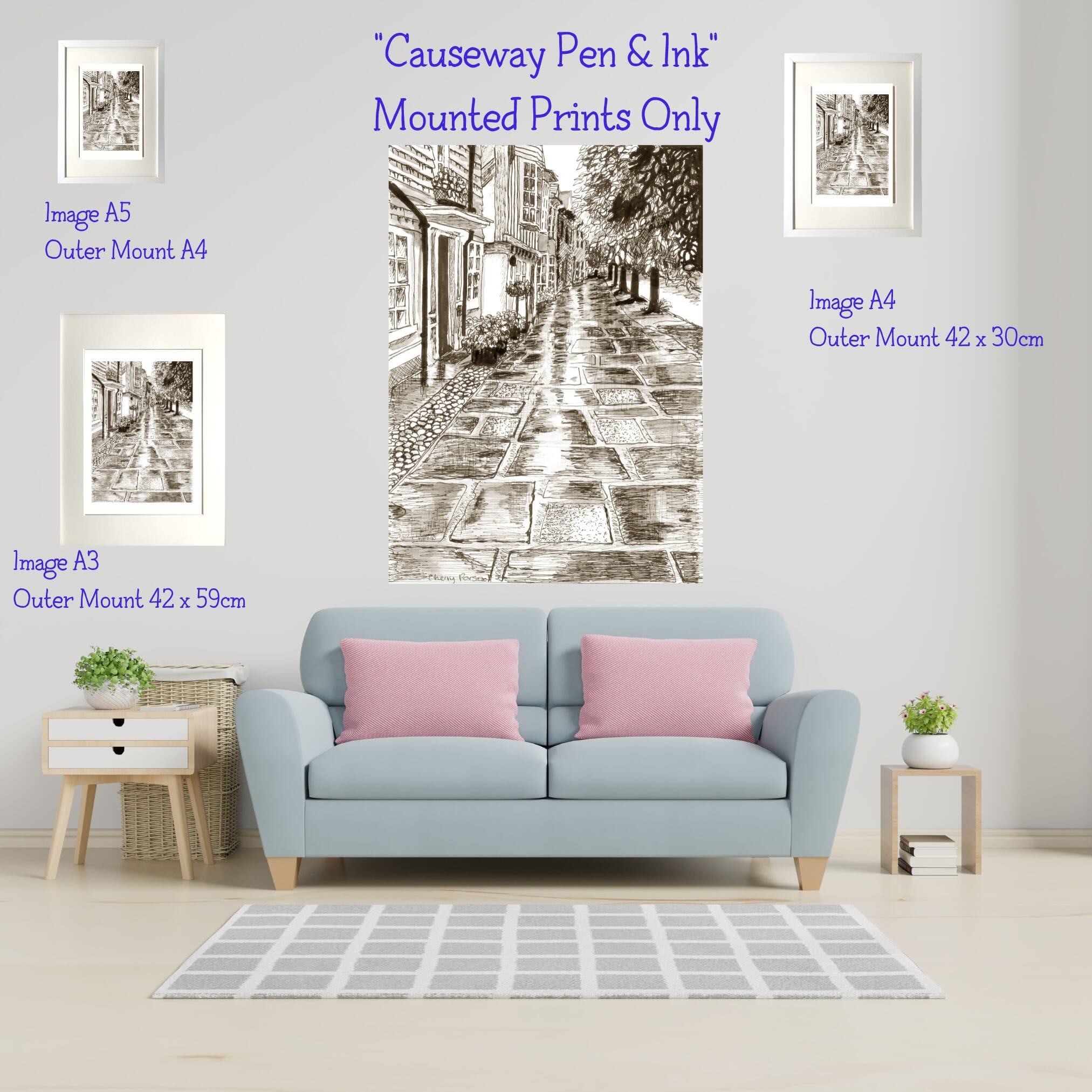 Horsham Town- Art Print in Mount - 